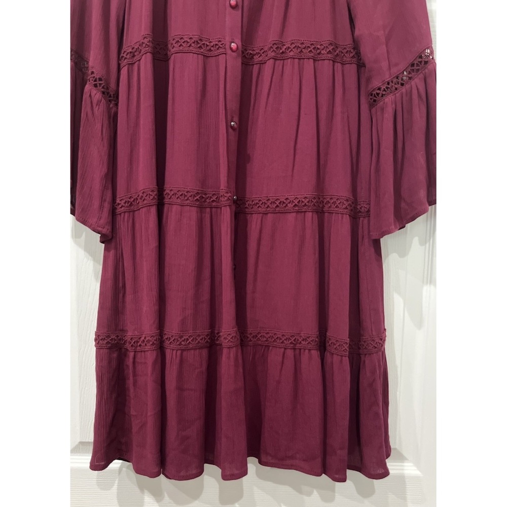 Knox Rose‎ Women's Rayon Tiered Eyelet Midi Dress Size XS - Picture 4 of 9